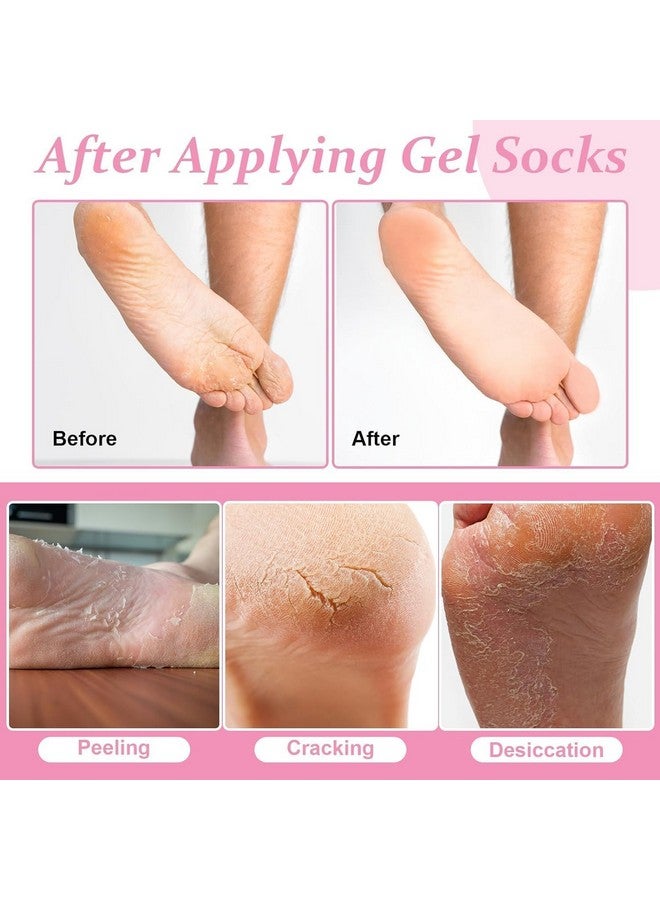 JHEPCOIN Silicone Moisturizing Gel Socks Set for dry Skin (1 Pair) socks for women & girls for winter cracked heel pain | Usefull for Dry Skin, Cracked Foot | Waterproof socks for SPA (Multi Color) - Image 3