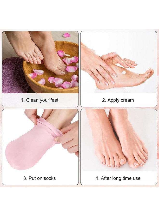 JHEPCOIN Silicone Moisturizing Gel Socks Set for dry Skin (1 Pair) socks for women & girls for winter cracked heel pain | Usefull for Dry Skin, Cracked Foot | Waterproof socks for SPA (Multi Color) - Image 5