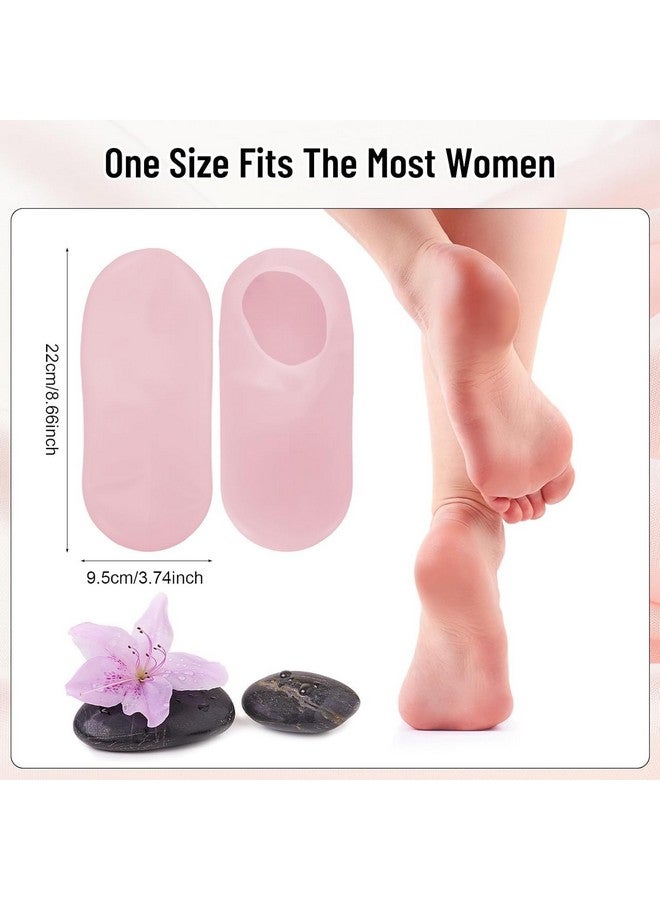 JHEPCOIN Silicone Moisturizing Gel Socks Set for dry Skin (1 Pair) socks for women & girls for winter cracked heel pain | Usefull for Dry Skin, Cracked Foot | Waterproof socks for SPA (Multi Color) - Image 4
