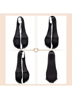 AGPtek Gptek Wig Synthetic Wig For Women 40 Inch /100 Cm Straight Long Wig Part In The Middle Anime Costume Great For Party Cosplay Dailyuse And Festivals (Black)  - Image 5