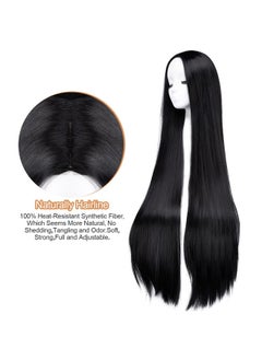 AGPtek Gptek Wig Synthetic Wig For Women 40 Inch /100 Cm Straight Long Wig Part In The Middle Anime Costume Great For Party Cosplay Dailyuse And Festivals (Black)  - Image 3