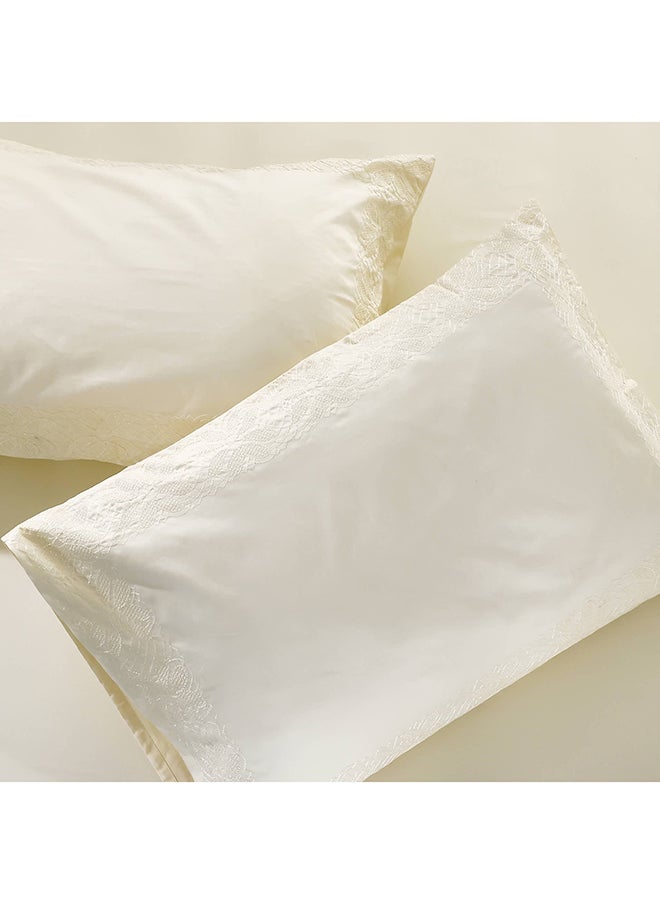 Emily Super King-Sized Flat Sheet, Cream- 274x274 cm