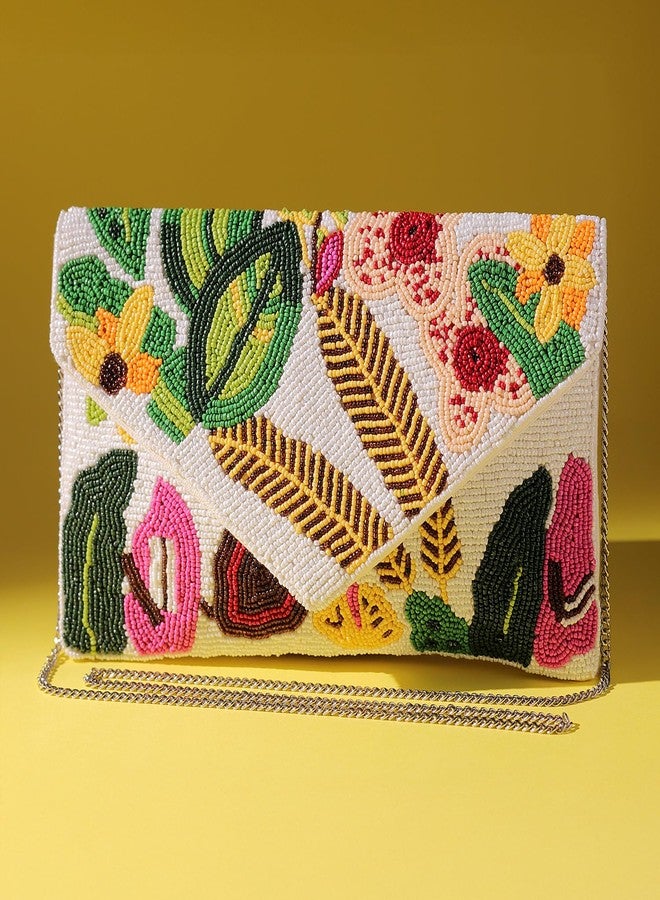 VOYLLA Garden Muse Beaded Clutch Bag For Women,Party,Wedding,Festive,Gift For Women & Girls - Image 2