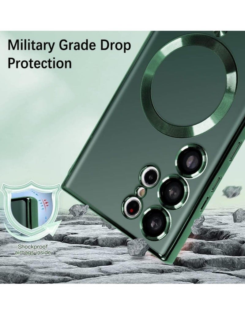 Magnetic Clear Case for Samsung Galaxy S23 Ultra with Camera Lens Protector Magsafe Compatible Electroplated Soft TPU Shockproof Anti-Scratch Phone Case - Image 5