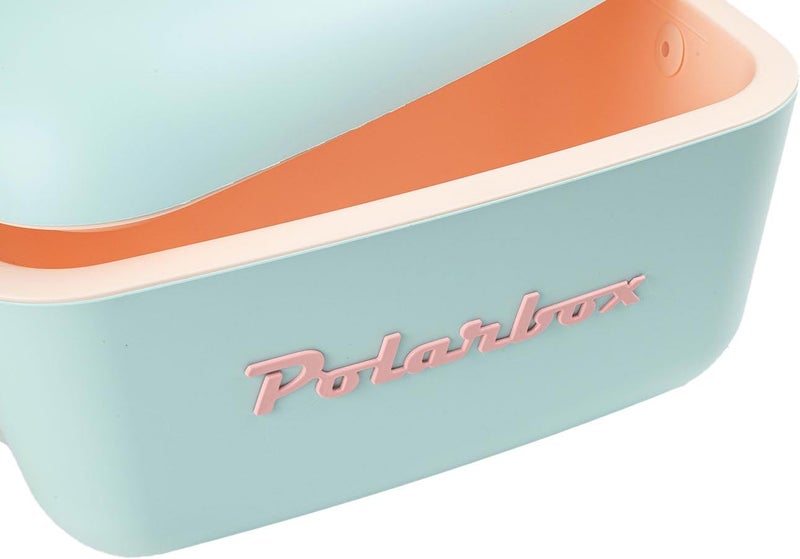 Polarbox Polarbox Classic Cooler Box with Leather Strap, Cyan & Baby Rose Rigid Thermal Insulated Ice for Beach, Picnic Party Convertible Lid Polypropylene Insulation Cyan/Baby 20L PB-9210 - Image 2
