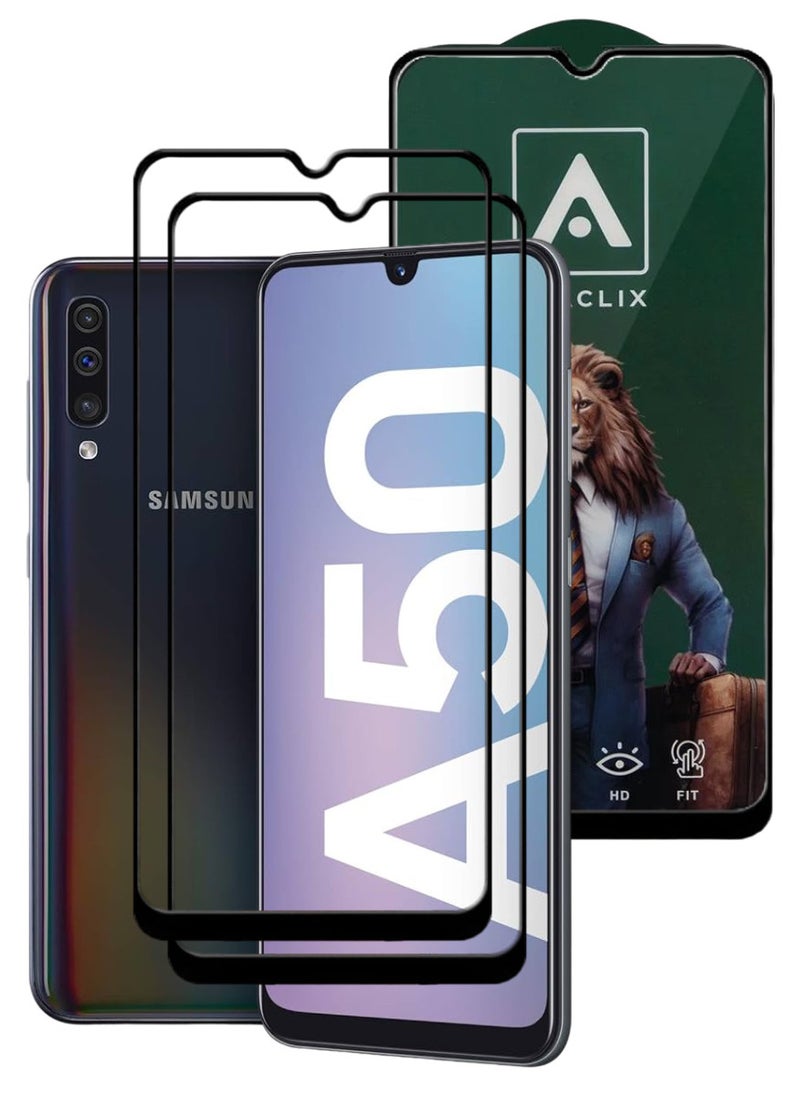 ACLIX 2 Pieces Antistatic ESD Dustproof Premium Quality High Definition Tempered Glass Screen Protector Designed For Samsung Galaxy A50 - Image 1
