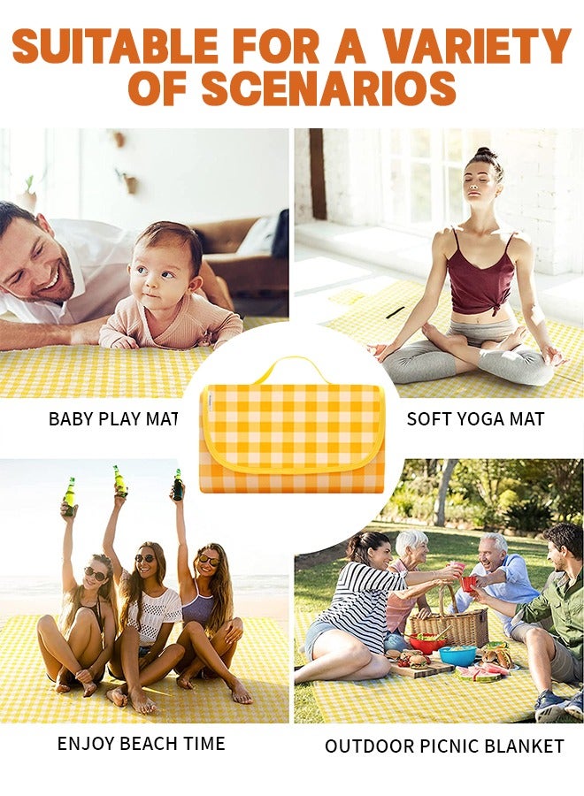 UETEEY Picnic Blanket Extra Large Waterproof, 200×200cm Waterproof Foldable Blanket, Portable Picnic Mat, Camping Grass Picnic Blanket for 8 Adults Outdoor Picnic Mat, Camping Outdoor Activities Supplies  - Image 4