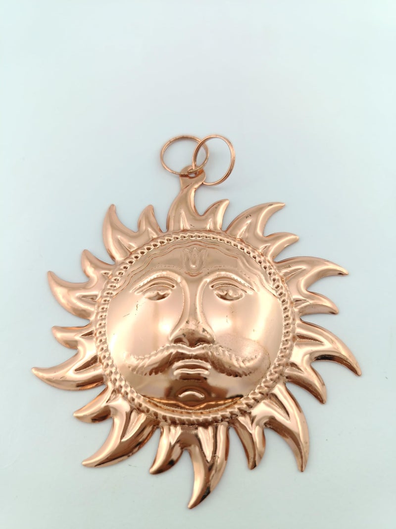 advancedestore?House Metallic Brass Surya Dev (medium) Home Decor, Designer Wall Hanging for Home Decor, Gift, Evil Eye, Vastu size : 15 cm*15 cm, Golden (1) - Image 2