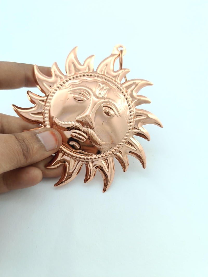 advancedestore?House Metallic Brass Surya Dev (medium) Home Decor, Designer Wall Hanging for Home Decor, Gift, Evil Eye, Vastu size : 15 cm*15 cm, Golden (1) - Image 5