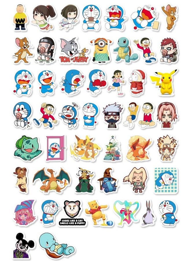 Ash & Roh Cute Cartoon Stickers for Kids, 50 Pcs Cute Stickers for Water Bottles - Cute Stickers Pack Gift for Kids Teen Birthday Party (Mix Cartoon) - Image 1