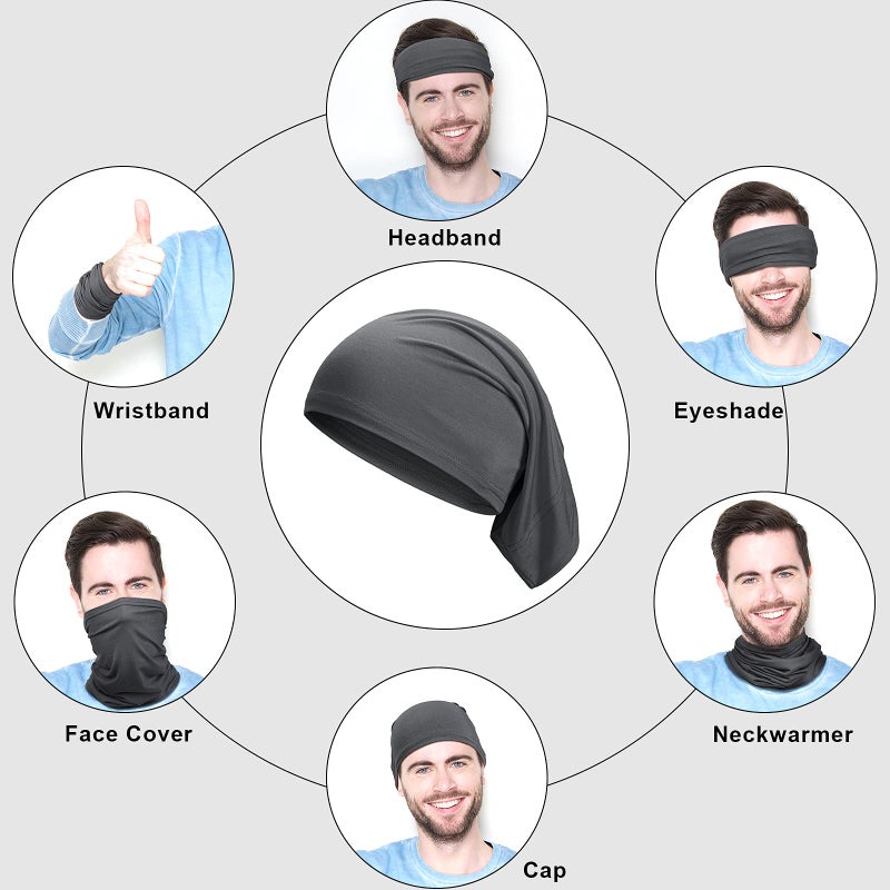 SATINIOR 6 Pieces Dreadlock Bands Sleep Shower Cap for Men Unisex Spandex Long Head Tube Headband Dread Lock Hair Accessories Wraps for Men Women Hair Accessories, 6 Colors(Vivid Color) - Image 3