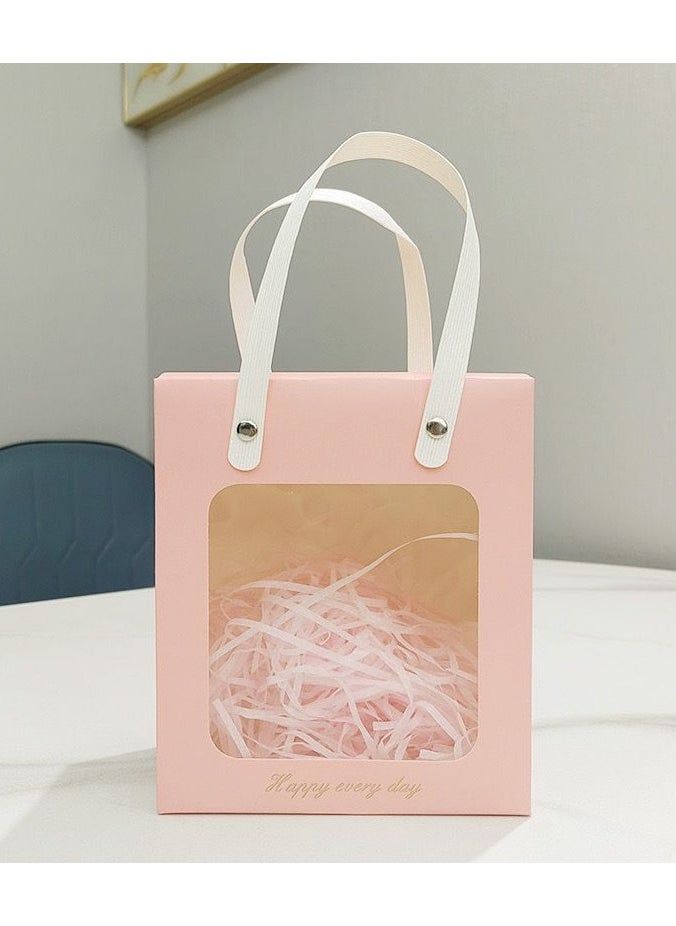 Generic Gift Bag Birthday Gift Bag Gift Box 18*8.8*21cm Packing Pink Color  - Image 4