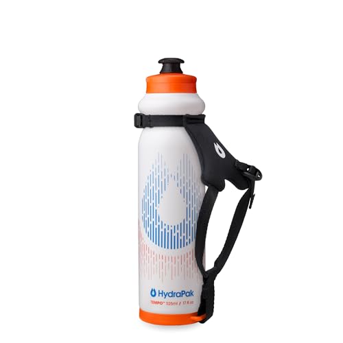 HydraPak Tempo Pro 525ml Handheld Running Squeeze Bottle for Training and Race Day Hydration with Removable Strap 525ml17oz White - Image 1