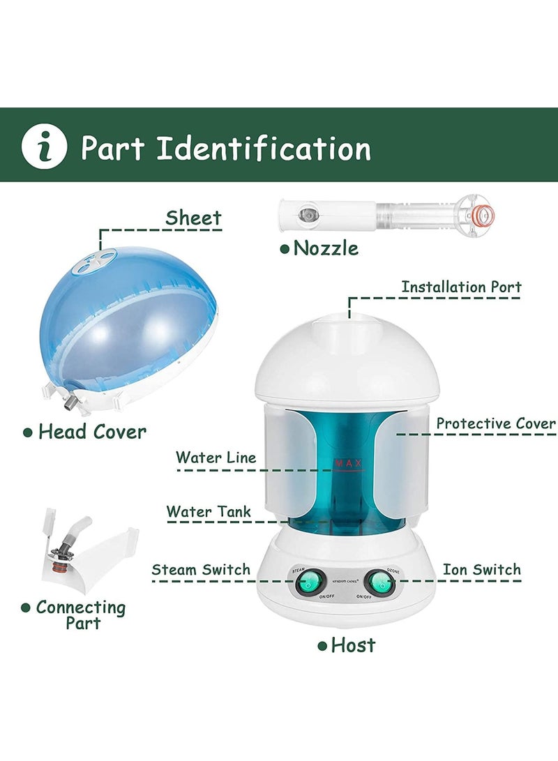 K.SKIN 2 in 1 Hair and Facial Steamer, Hair Steamer, Face Steamer, Hair Humidifier, Hot Mist Moisturizing, Hydration System Sprayer, Personal Care Use, Home and Salon - Image 3