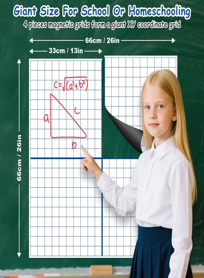LUHEAGU Magnetic Dry Erase Grid, 26"x26" - Reusable XY Coordinate Graph Board for Math Graphing, Classroom & Homeschool Learning, Write-On & Wipe-Off, Ideal for Students & Educators - Image 2