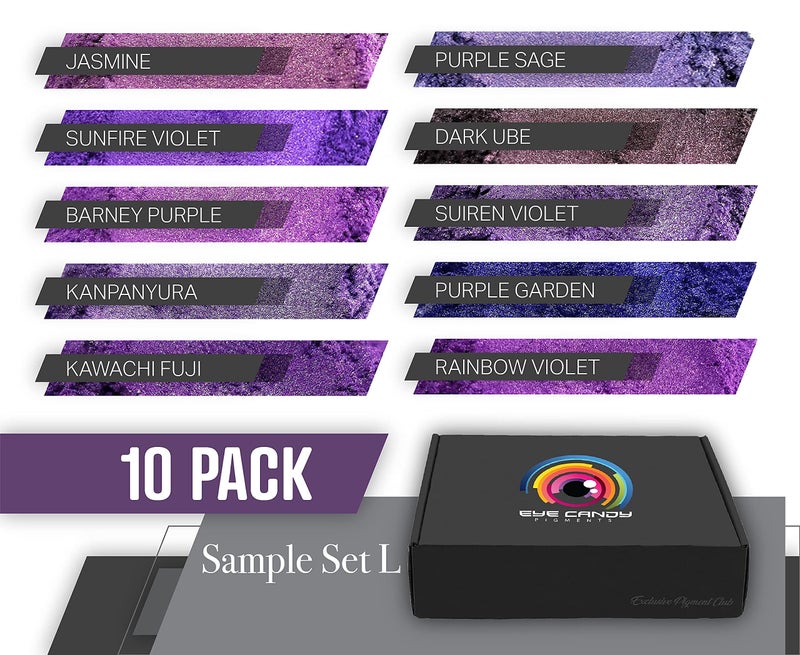Eye Candy Pigments Purple Mica Pigment Powder Set L- Mica Powder for Epoxy Resin Art - Woodworking - Cosmetic Grade Mica Powder - Bath Bombs - Pigment Powder Variety Pack - 50g - Non-Toxic - Skin Safe - Image 2