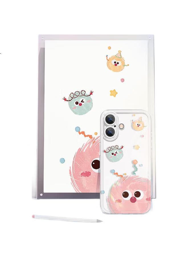 Xp Compatible With Apple 16 Phone Case, Full Lens Protection, Iphone 16 Transparent Soft Shell, Heat Dissipation Silicone, Cartoon Cute Girls' Style, Shockproof, High-End Feel - Bow Tie Puppy - Image 3