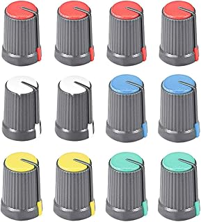 uxcell uxcell 12Pcs Potentiometer Volume Control Knob Cap Plastic Multicolors 6mm Shaft 12mm X 17mm  - Image 1