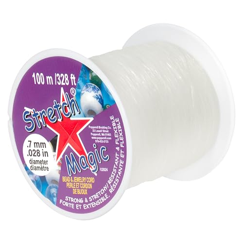 Stretch Magic Elastic Beading Cord – Clear Color, 0.7mm in Diameter, 100-Meter (328 ft) - Easy to Knot, Strong & Stretchy String for Making Beaded Jewelry - Image 1