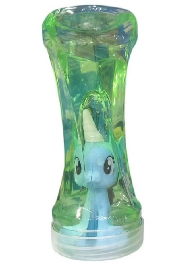 Crystal Slime Bottle with Unicorn Figure (Green) 