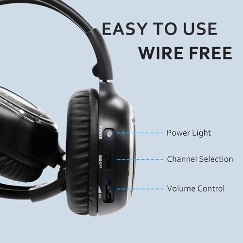 SAHARIE Infrared Headphones for Car DVD,2 Channel IR Wireless Car Headphones for Honda Odyssey Universal Rear Entertainment System(2 Pack) - Image 4
