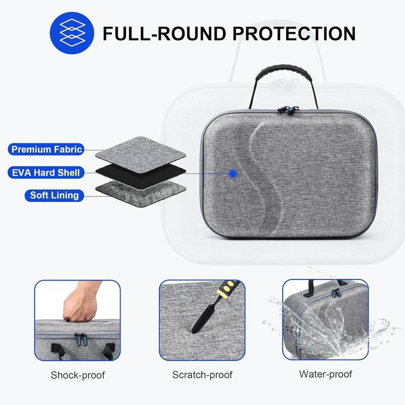 MAKINGTEC Carrying Case for Meta Quest 3, Travel Storage Case for Oculus Quest 3 with Elite Strap, Controllers and Other Accessories, Hard Case and Soft Lining for Travel and Storage - Image 3