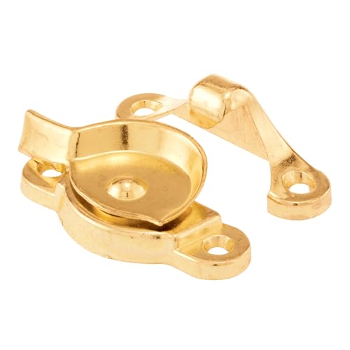 PrimeLine F 2574 Sash Lock 11516 and 178 In Hole Centers Fits SingleDouble Hung Wood Windows Diecast Zinc BrassPlated Single Pack