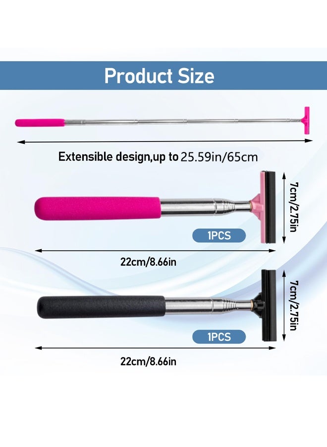 Pack of 2 Windscreen Squeegee, Car, Window Squeegee, Telescopic Mirror Wiper, Car Rear View Mirror Wiper, Shower Wiper, Bathroom Wiper - Image 2