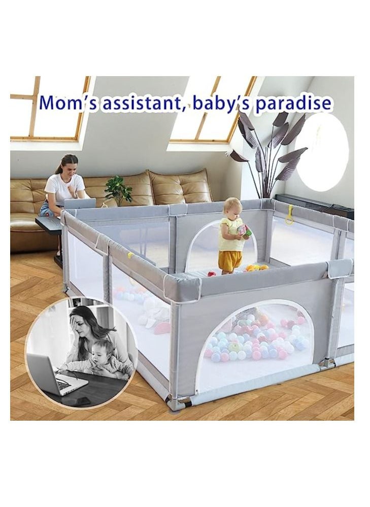 YelaJoy Baby Playpen Playpens for Babies Extra Large Infant Playard with Gates Babys Fence Indoor Outdoor Toddler Play Pen Activity Center Sturdy Safety Baby Play Yard，2m*2m  - Image 2