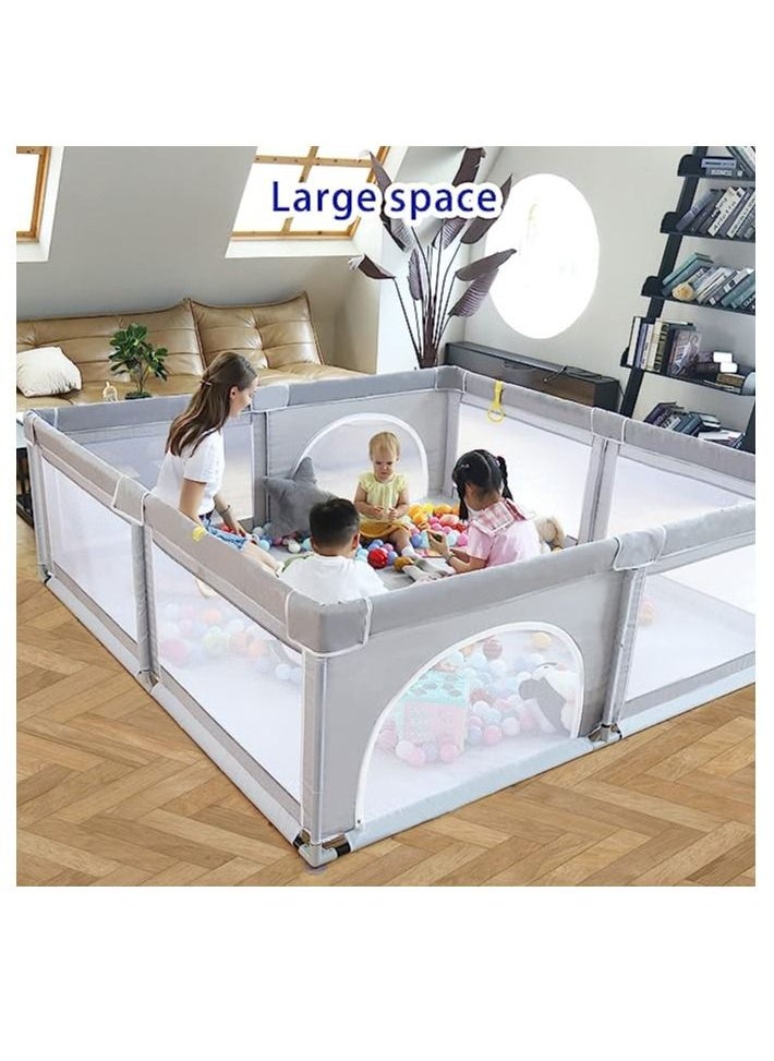 YelaJoy Baby Playpen Playpens for Babies Extra Large Infant Playard with Gates Babys Fence Indoor Outdoor Toddler Play Pen Activity Center Sturdy Safety Baby Play Yard，2m*2m  - Image 3