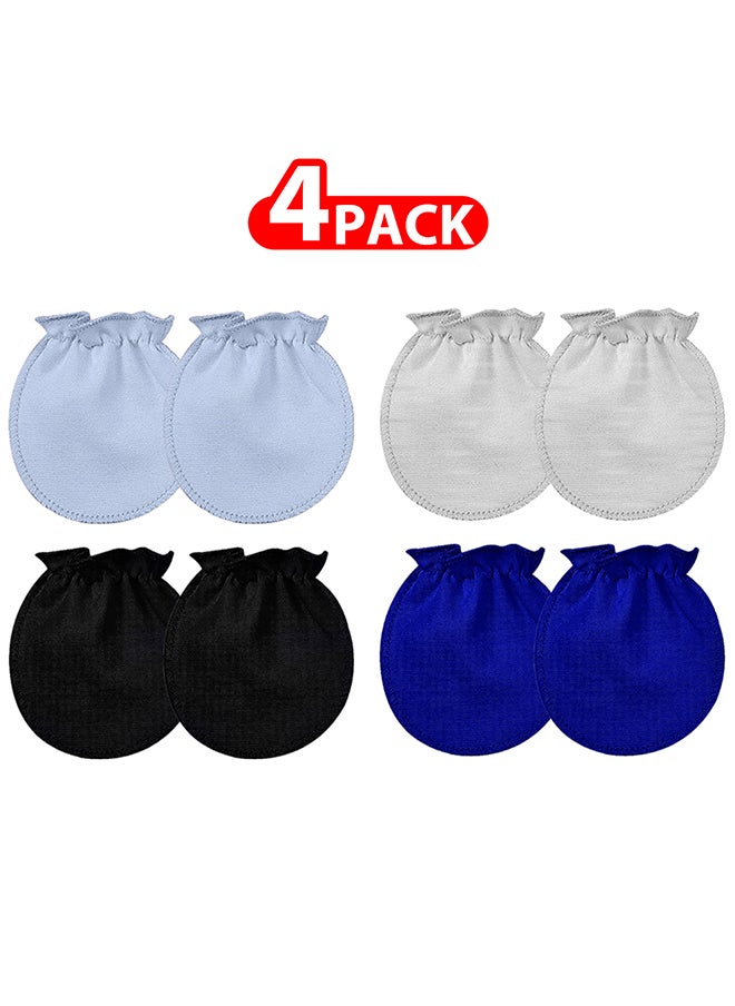 MARGOUN 4 Packs Newborn Baby Mittens Anti Scratch Baby Mittens No Scratch Mittens Baby Gloves for 0-6 Months Boys Girls Multicolour  - Image 1