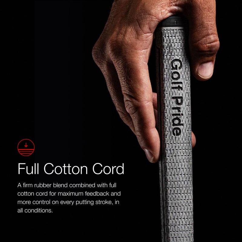 Golf Pride Pro Only Cord Golf Grip - Putter Grip with Rubber & Brushed Cotton Cord - Firm Feel for Maximum Feedback - Blue Star - Angled - Image 3