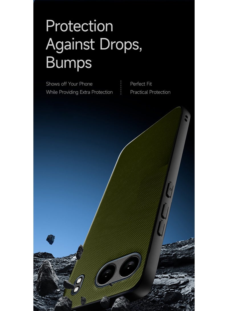 Wtech OnePlus Nord 4 5G 2024 Silicone Hard Back Fabric Texture Side TPU Case Cover - Olive - Image 3