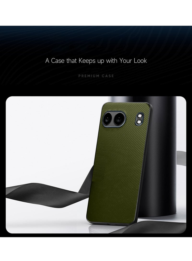 Wtech OnePlus Nord 4 5G 2024 Silicone Hard Back Fabric Texture Side TPU Case Cover - Olive - Image 4