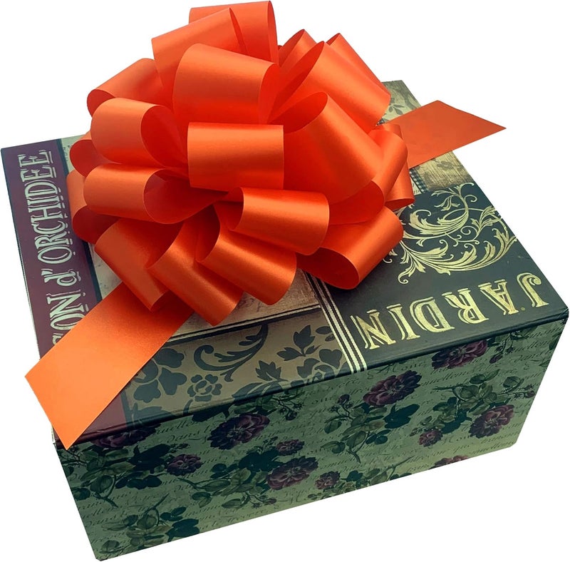 GiftWrap Etc. Large Orange Gift Pull Bows - 9" Wide, Set of 6, Halloween, Thanksgiving, Gift Basket, Fall Decor, Autumn, Christmas Presents, Birthday, Fundraiser, School, Classroom, Decoration - Image 3