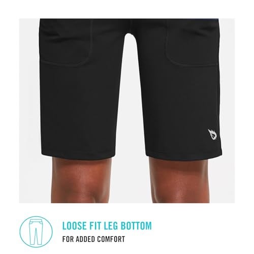 baleaf Women's Bermuda Shorts Knee Length High Rise Long Athletic Shorts Workout Walking Running Shorts Casual Summer Black XL - Image 5