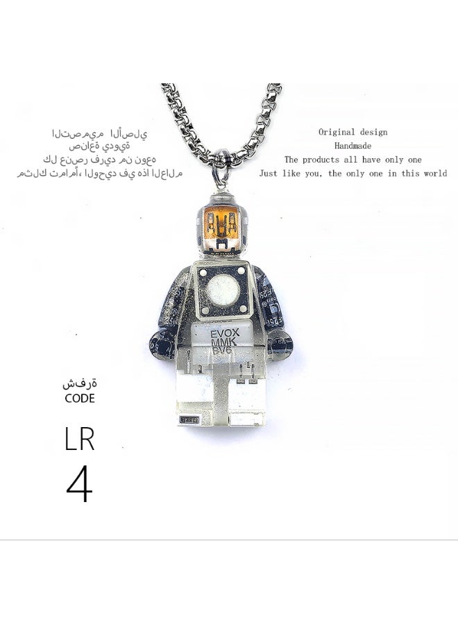تصميم أصلي قلادة روبوت مصنوعة يدويًا، فريدة وشخصية، هدية، سلسلة مفاتيح، إكسسوار مرآة السيارة، عصرية، وحيدة من نوعها، إبداعية، متناسبة مع كل الأساليب. - Image 4