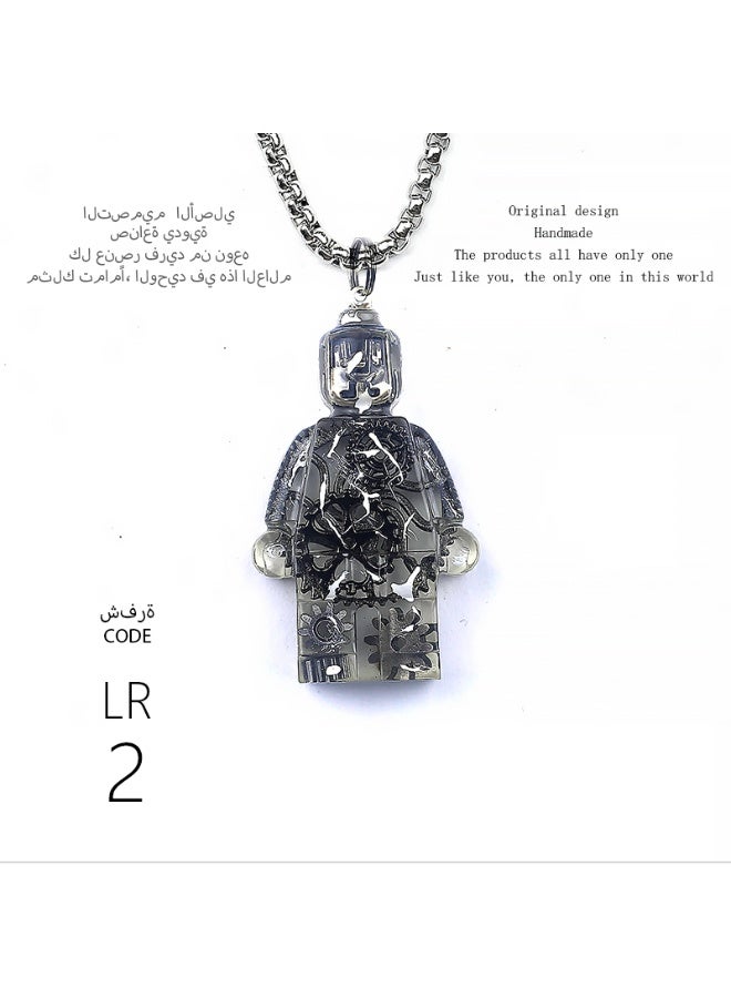 تصميم أصلي قلادة روبوت مصنوعة يدويًا، فريدة وشخصية، هدية، سلسلة مفاتيح، إكسسوار مرآة السيارة، عصرية، وحيدة من نوعها، إبداعية، متناسبة مع كل الأساليب. - Image 2