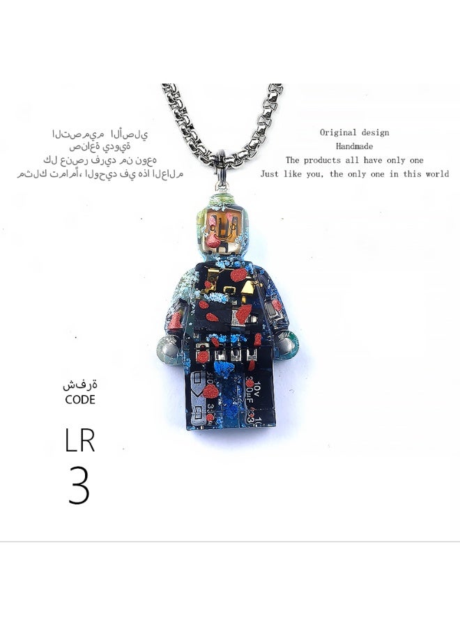 تصميم أصلي قلادة روبوت مصنوعة يدويًا، فريدة وشخصية، هدية، سلسلة مفاتيح، إكسسوار مرآة السيارة، عصرية، وحيدة من نوعها، إبداعية، متناسبة مع كل الأساليب. - Image 3