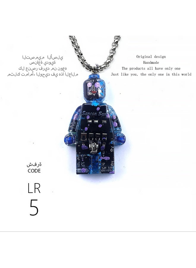 تصميم أصلي قلادة روبوت مصنوعة يدويًا، فريدة وشخصية، هدية، سلسلة مفاتيح، إكسسوار مرآة السيارة، عصرية، وحيدة من نوعها، إبداعية، متناسبة مع كل الأساليب. - Image 5