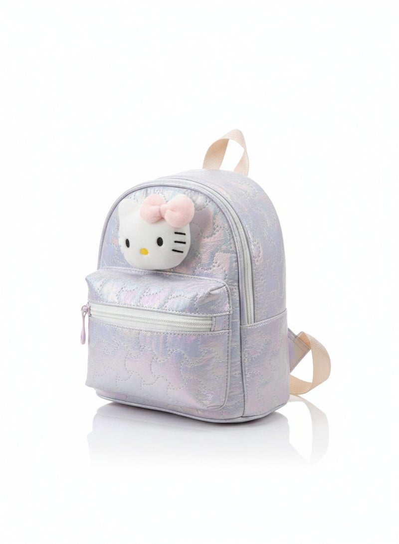 حقيبة ظهر صغيرة للأطفال من كاناز بتصميم أرنب لطيف | حقيبة مدرسية خفيفة الوزن من الجلد الصناعي للبنات | حقيبة نهارية صغيرة لرياض الأطفال والسفر، حقيبة تيدي B3496 (موف) - Image 2