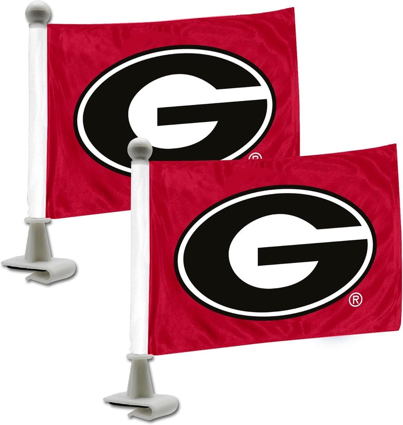 FANMATS FANMATS 61903 Georgia Bulldogs Ambassador Car Flags  2 Pack Mini Auto Flags 4in X 6in Perfect for Hood or Trunk - Image 1