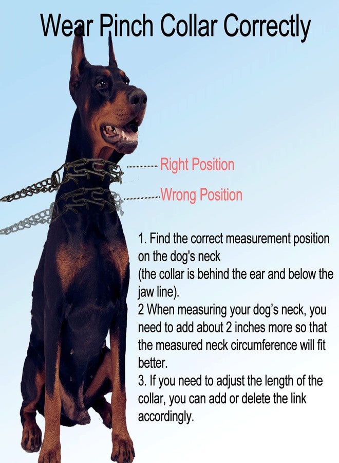 طوق تدريب الكلاب Real Fancy Prong Collar، سلسلة خانقة قابلة للتعديل، حلقات طوق ضغط مع أطراف مطاطية مريحة وإبزيم سريع الفتح للكلاب الصغيرة والمتوسطة والكبيرة (أسود - XL) - Image 5