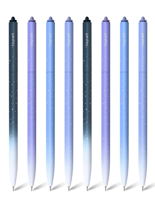 BAYTORY 8Pcs Rotatable Gel Pens, Quick Dry Black Ink Pen, 0.5mm Fine Point Smooth Writing, Cute Pens for Journaling Note Taking Sketching (Gradient Blue Series) - Image 1