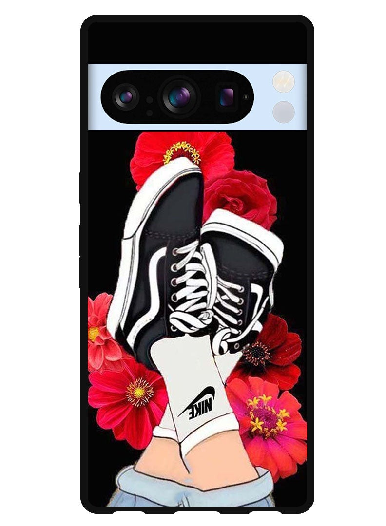 Theodor Protective Case Anti Scratch Shock Proof Bumper Cover For Google Pixel 8 Pro Feet & Red Flower - Image 1