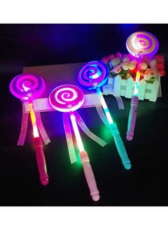 MAGIC VAULT Light up LED wand, 4 Pack Colorful Lollipop shape Toys Party favors Glow in the Dark fairy wand gift toys, 3 LED light mode best gift for birthday's, party's and events.  - Image 1