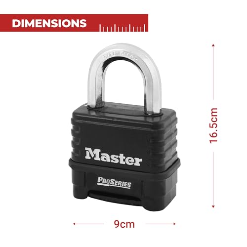 Master Lock قفل بادلوك تركيبي ماستر لوك-1178، سفلي، أسود/فضي - Image 2