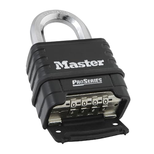Master Lock قفل بادلوك تركيبي ماستر لوك-1178، سفلي، أسود/فضي - Image 5