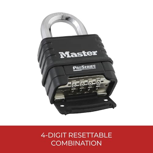 Master Lock قفل بادلوك تركيبي ماستر لوك-1178، سفلي، أسود/فضي - Image 3