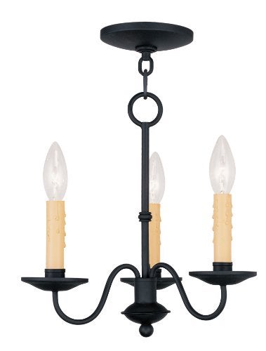 Livex Lighting 4463-04 Heritage 3-Light Mini Chandelier, Black - Image 5